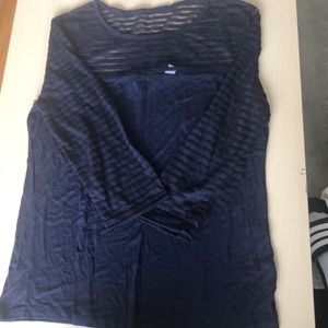 Dark Blue Half Sleeved Top